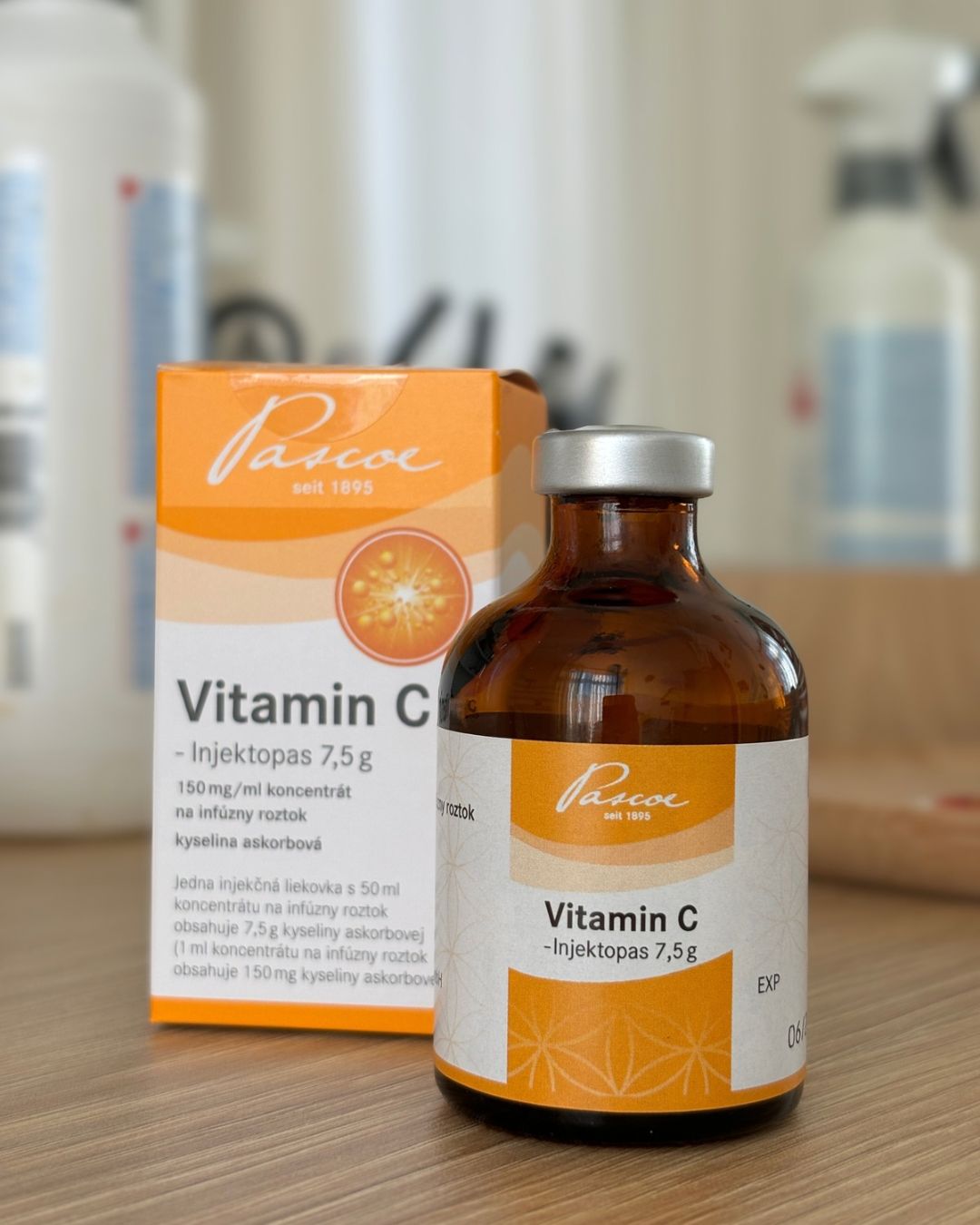 Ampulka vitamínu C pre infúznu terapiu